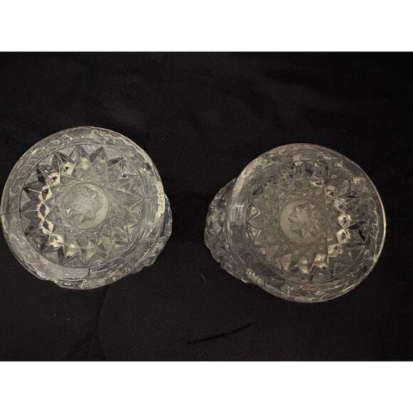 Antique Pressed Glass Perfume Bottles Set of 2 5.5” Tall Heavy Cottagecore - Picture 9 of 11